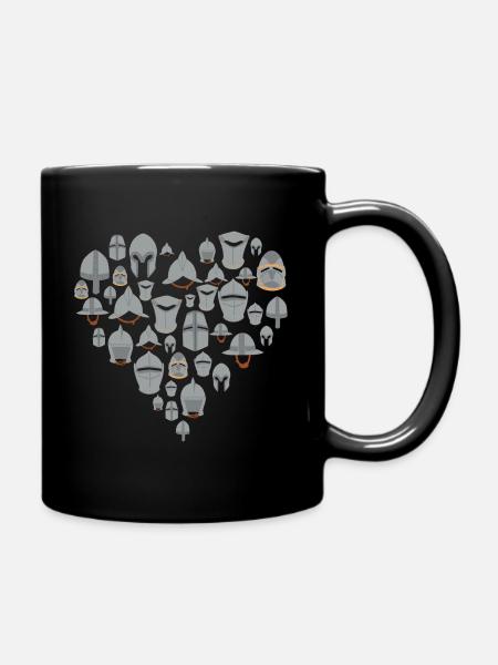 casques médiévaux coeur Moyen Âge - Mug uni - noir