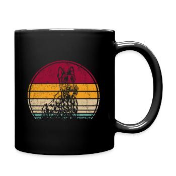 Schottischer Scottish Terrier Hund Retro Vintage - Tasse einfarbig - Schwarz - Rechts