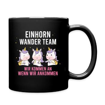 Einhorn Wanderteam Einhorn Wander Team - Tasse einfarbig - Schwarz - Rechts