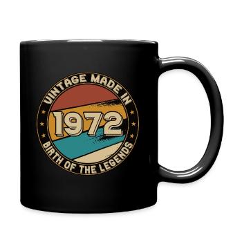 Retro 50. Geburtstag Original 1972 - Tasse einfarbig - Schwarz - Rechts