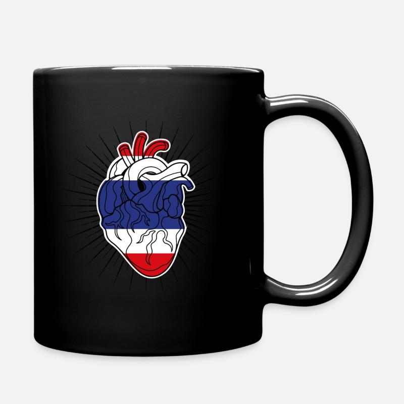 Herzflagge von Thailand - Tasse einfarbig - Schwarz