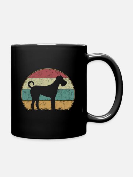 Irish Terrier Hund Retro Vintage Geschenk - Tasse einfarbig - Schwarz
