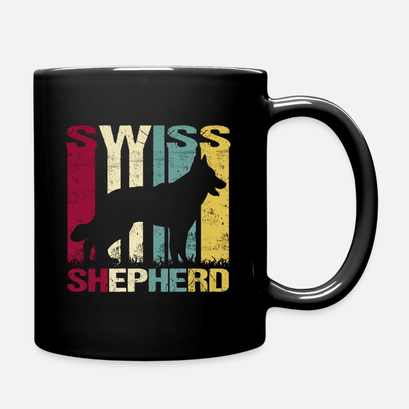 Blanc Blanc Berger Suisse Rétro - Mug uni - noir