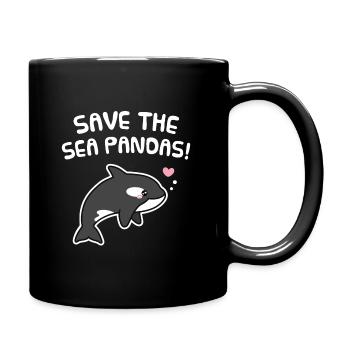 Sauvez les pandas de mer, orque mignonne - Mug uni - noir - Droite