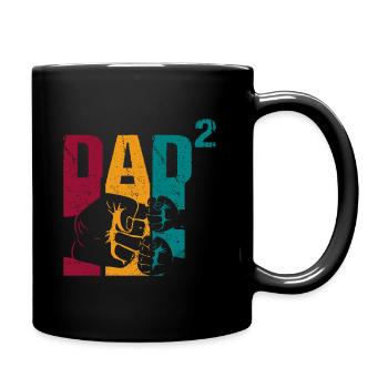Papa Père de 2 enfants Jumeaux Fils Fille - Mug uni - noir - Droite