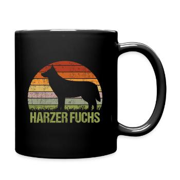 Harzer Fuchs Vintage Retro - Tasse einfarbig - Schwarz - Rechts