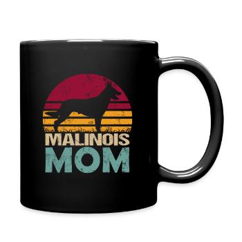 Belgian Shepherd Malinois Mama Mom Vintage - Full Colour Mug - black - Right