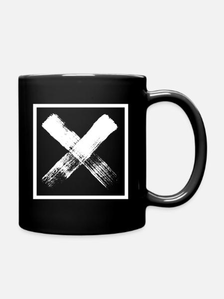 Brush Letter X Square-Grunge Rückendesign - Tasse einfarbig - Schwarz