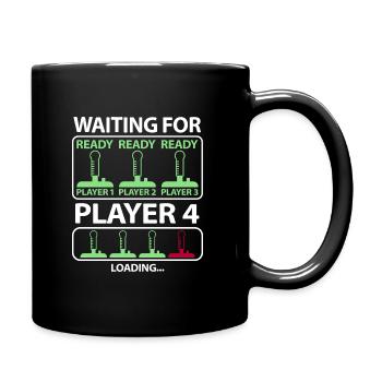 Schwangerschaft verkünden Baby 4 Kind viertes - Tasse einfarbig - Schwarz - Rechts