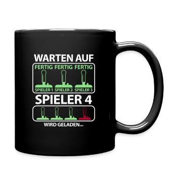 Schwangerschaft verkünden Baby 4 Kind viertes - Tasse einfarbig - Schwarz - Rechts