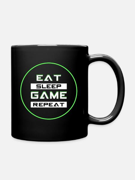 EAT SLEEP GAME REPEAT / GAMER SHIRT - Tasse einfarbig - Schwarz