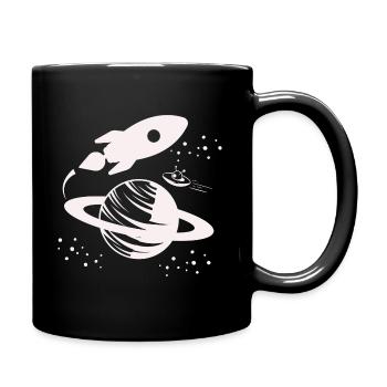 Astronaut - Space Rocket Universe Planet - Full Colour Mug - black - Right