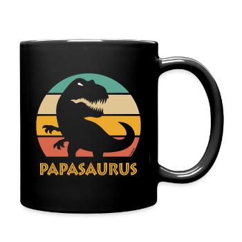 Papasaurus (Bester Papa / Vater / Daddy / 5C PNG) - Tasse einfarbig - Schwarz - Rechts