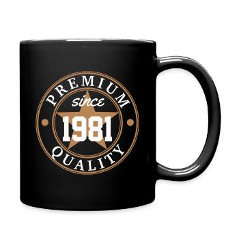 PREMIUM QUALITY SINCE 1981 - BORN IN 1981 - Full Colour Mug - black - Right
