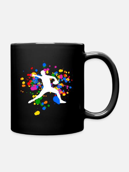 Design de baseball coloré avec des couleurs arc-en-ciel - Mug uni - noir