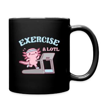 Niedliche Axolotl-Übung Ein Lotl auf dem Laufband - Tasse einfarbig - Schwarz - Rechts