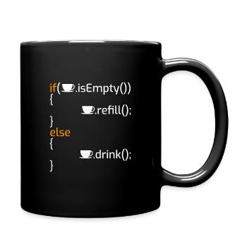 Lustiger Kaffeeprogrammier-Witz I - Tasse einfarbig - Schwarz - Rechts