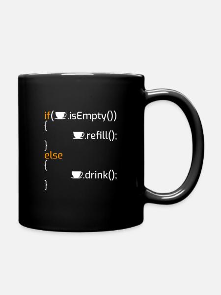 Lustiger Kaffeeprogrammier-Witz I - Tasse einfarbig - Schwarz