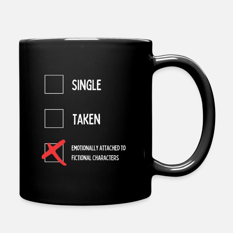 I love reading and TV series - Full Colour Mug - black