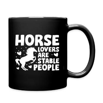 Horse Lovers Are Stable People - Full Colour Mug - black - Right