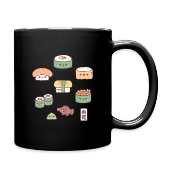 Mignon sushi japonais Nigiri Maki Gunkan Set - Mug uni - noir - Droite