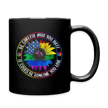 LGBTQ Gender Queer Liebe Regenbogen CSD - Tasse einfarbig - Schwarz - Rechts