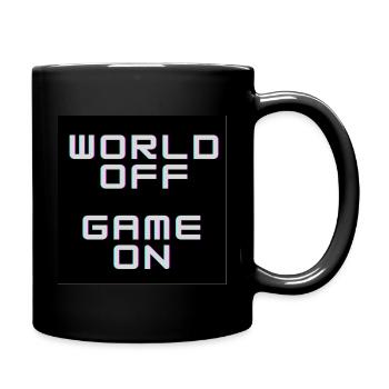 World OFF Game ON - Tasse einfarbig - Schwarz - Rechts
