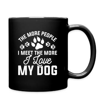 Ich liebe meinen Hund - Tasse einfarbig - Schwarz - Rechts