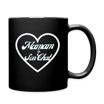 Mom & Her Cat - Full Colour Mug - black - Right