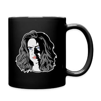 Eine Frau wie aus einem noir Film weiß - Tasse einfarbig - Schwarz - Rechts