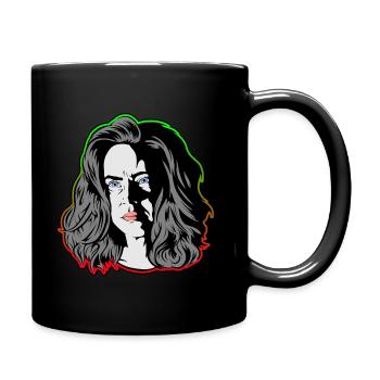 Eine Frau wie aus einem noir Film grün/orange - Tasse einfarbig - Schwarz - Rechts