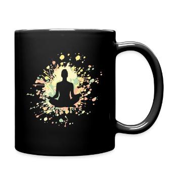 Yoga Meditation Color Splash - Tasse einfarbig - Schwarz - Rechts
