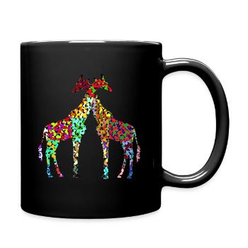 Two giraffes - Full Colour Mug - black - Right