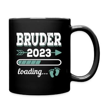 Bruder 2023 Loading Geschwister - Tasse einfarbig - Schwarz - Rechts