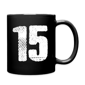 15 Zahl Trikot - Tasse einfarbig - Schwarz - Rechts