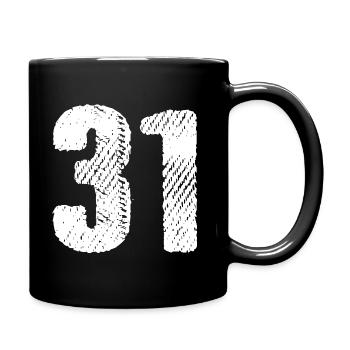 31 Zahl Trikot - Tasse einfarbig - Schwarz - Rechts