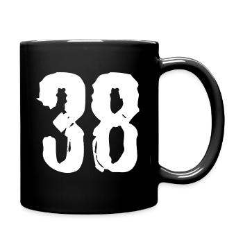 38 Zahl Trikot - Tasse einfarbig - Schwarz - Rechts