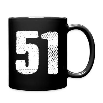 51 Zahl Trikot - Tasse einfarbig - Schwarz - Rechts