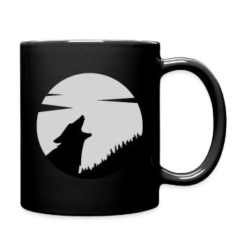 Das Wolfsrudel felsgrau - Tasse einfarbig - Schwarz - Rechts