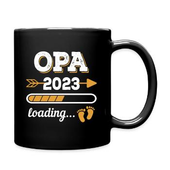 Opa 2023 Zukünftiger Großvater Geschenkidee - Tasse einfarbig - Schwarz - Rechts