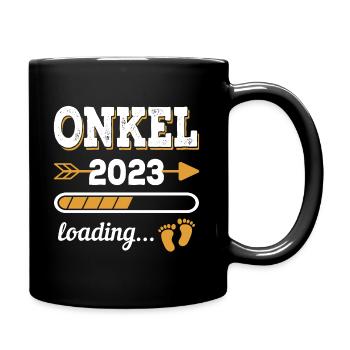 Onkel 2023 Zukünftiger Patenonkel Geschenkidee - Tasse einfarbig - Schwarz - Rechts