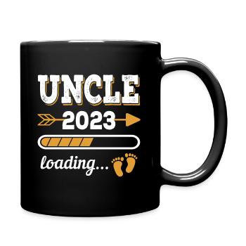 Onkel 2023 Zukünftiger Onkel - Tasse einfarbig - Schwarz - Rechts