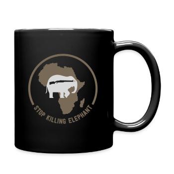 Stop killing elephant - protection des éléphants - Mug uni - noir - Droite