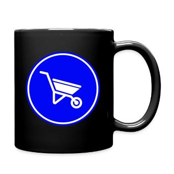 Symbole de brouette - Mug uni - noir - Droite
