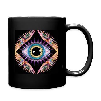 Psychedelic Eye - Tasse einfarbig - Schwarz - Rechts