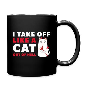 Je décolle comme un chat hors de l’enfer - Mug uni - noir - Droite