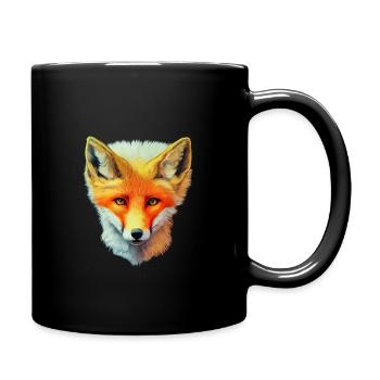 Fuchskopf - Tasse einfarbig - Schwarz - Rechts