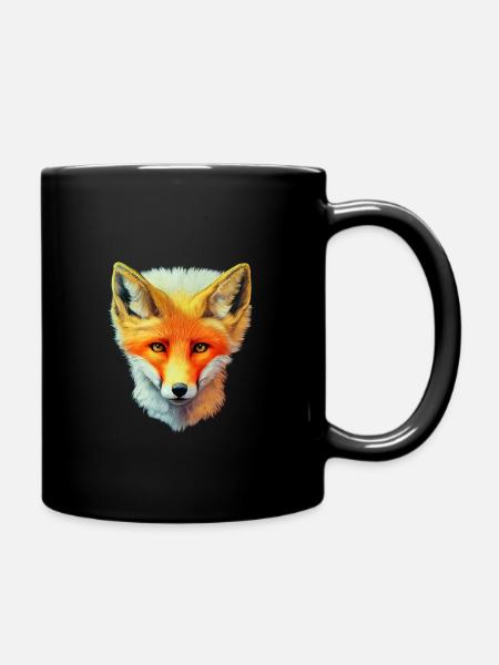 Fuchskopf - Tasse einfarbig - Schwarz