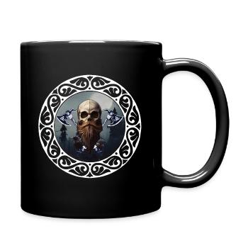 Des guerriers squelettes vikings avec les corbeaux d’Odin - Mug uni - noir - Droite