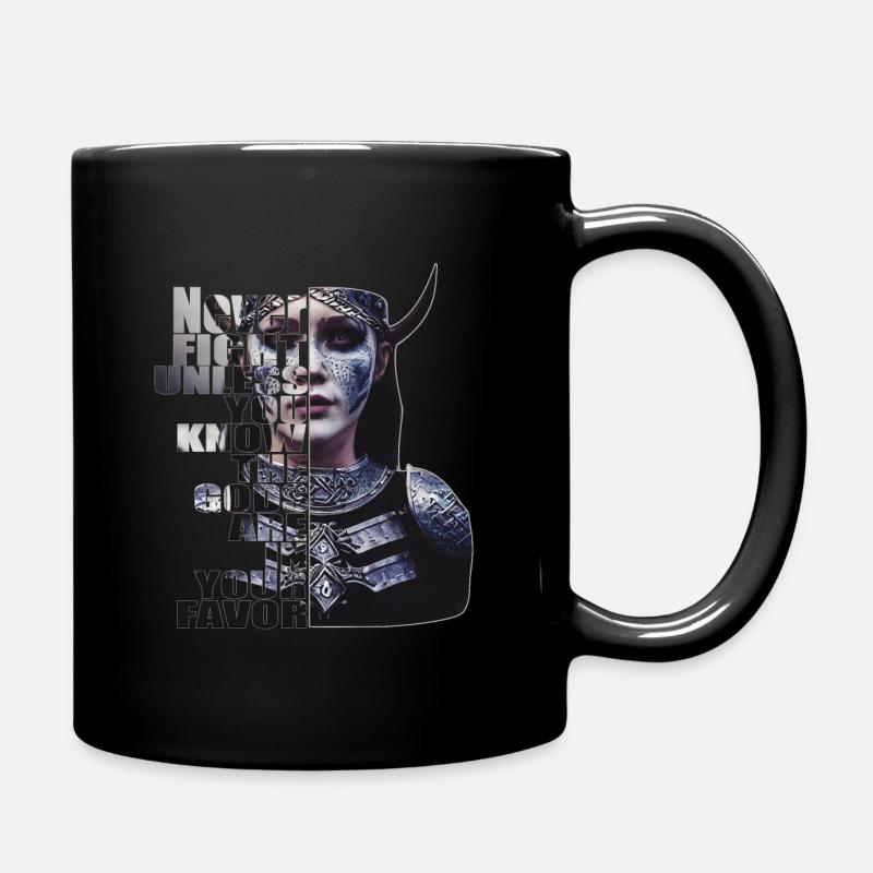 Shield Maiden Viking Warrior Middle Ages - Full Colour Mug - black